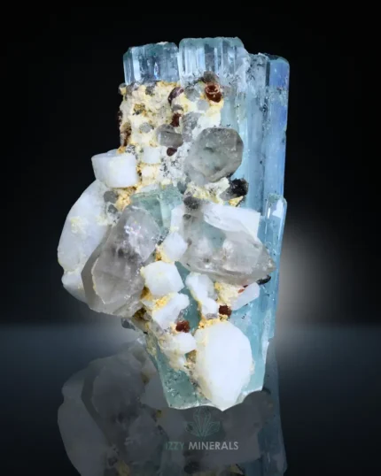 Etched Aquamarine Crystal with Garnet, Quartz & Feldspar – Shigar Valley, Pakistan | 53 g Natural Mineral Specimen
