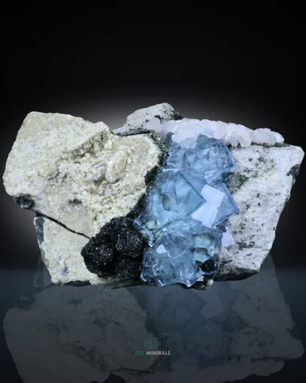 Yaogangxian Fluorite with Calcite – 355g Natural Mineral Specimen | Hunan, China