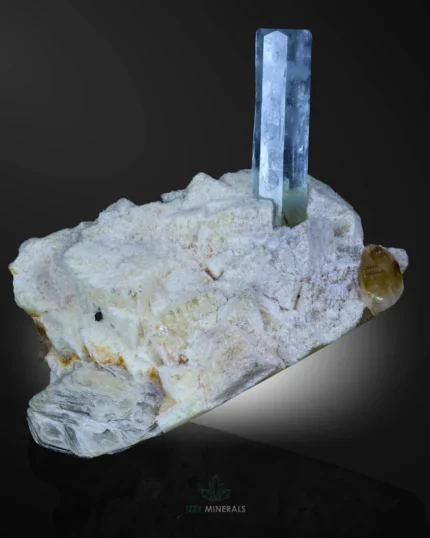 Aquamarine on Albite with Yellow Quartz – Shigar Valley, Pakistan | 95 g Natural Crystal