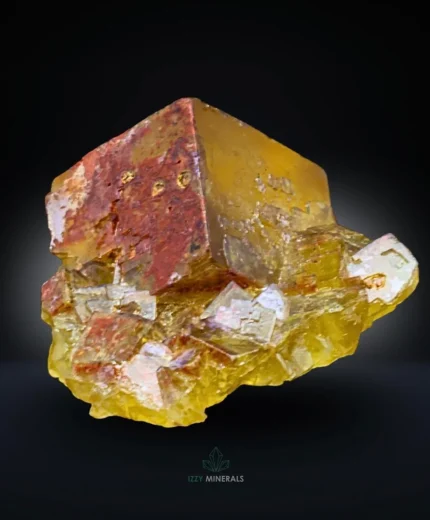 Yellow Fluorite Crystal with Calcite on Matrix – Spain | 37 g Natural Crystal